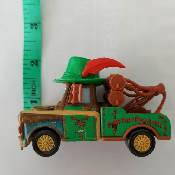 Disney Pixar Cars Deluxe Materhosen Mater Diecast Metal 1:55 German Tow Truck - Picture 9 of 10